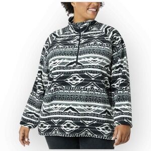 Eddie Bauer NWT Women’s Ultrasoft Mock Neck Quarter-Zip Pullover Top, Black XXL